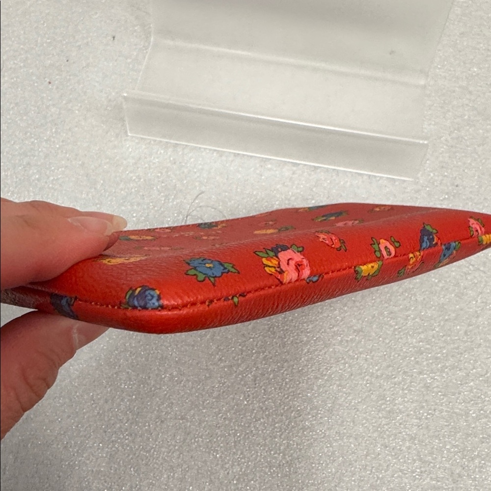 Coach Red Floral corner zip wristlet wallet - Picture 4 of 5